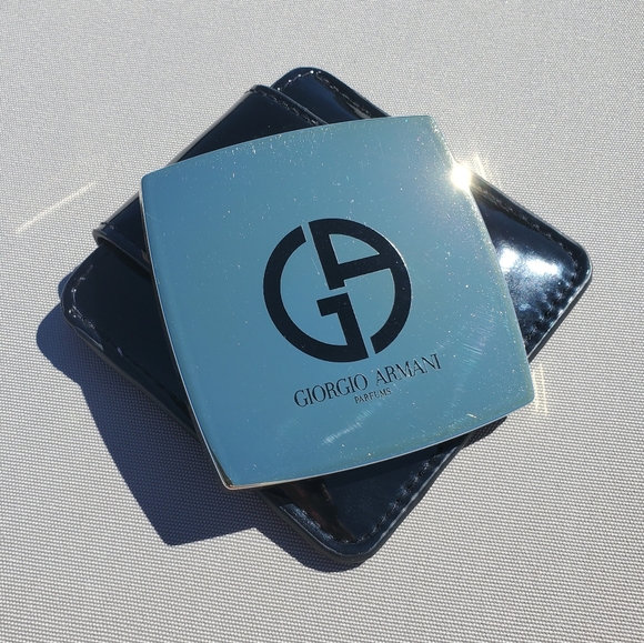 Giorgio Armani Compact Cosmetic Mirror with Black Case. Condition Is Used - Picture 1 of 14